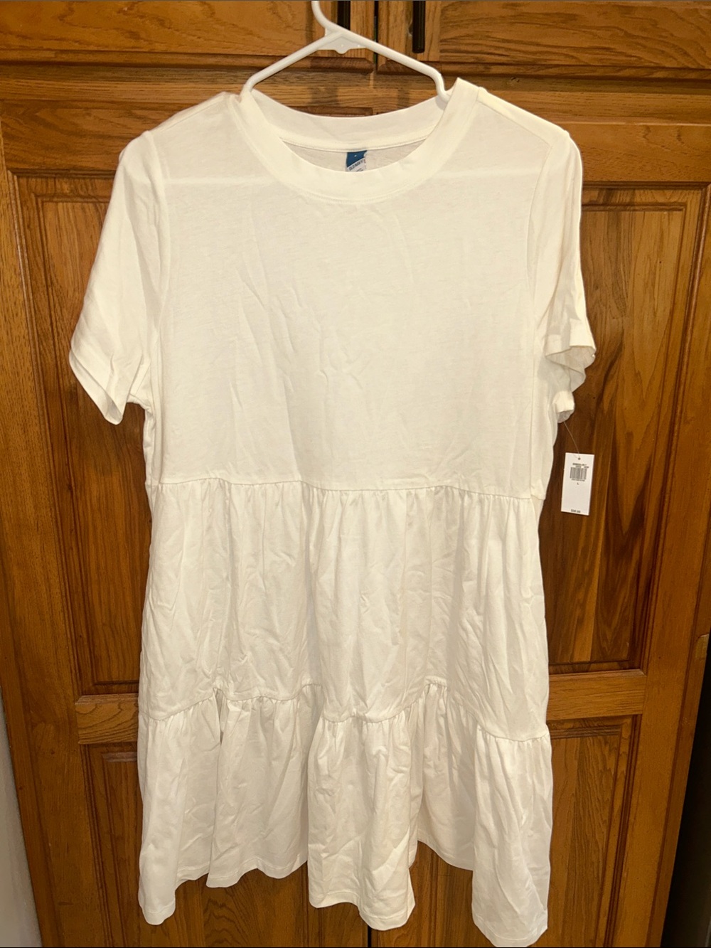 Old Navy White Tiered Short Sleeve Dress